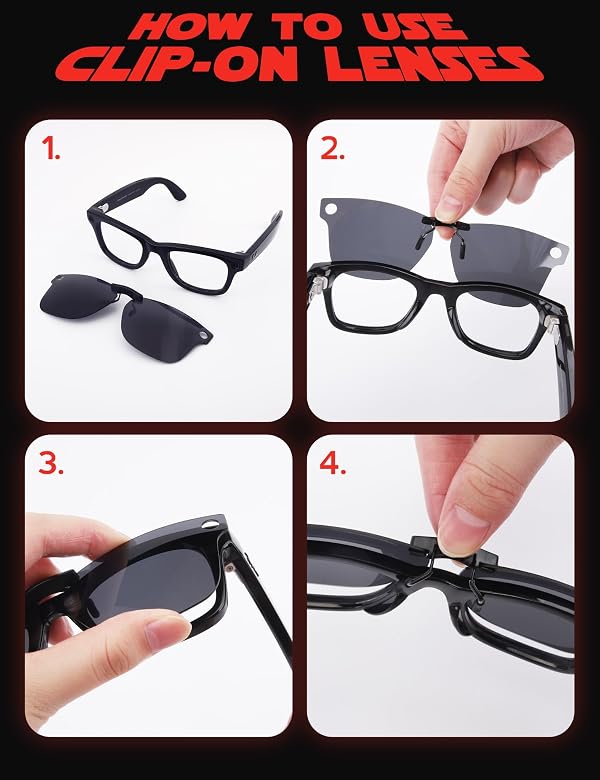 Fiskr Polarized Clip-On Sunglasses for Ray-Ban Meta Wayfarer RW4006 & Gen 2 RW4012 (Size 50-22) - UV Protection - Universal Fit for Men & Women - Classic Black by Fiskr - Used condition - Image 3