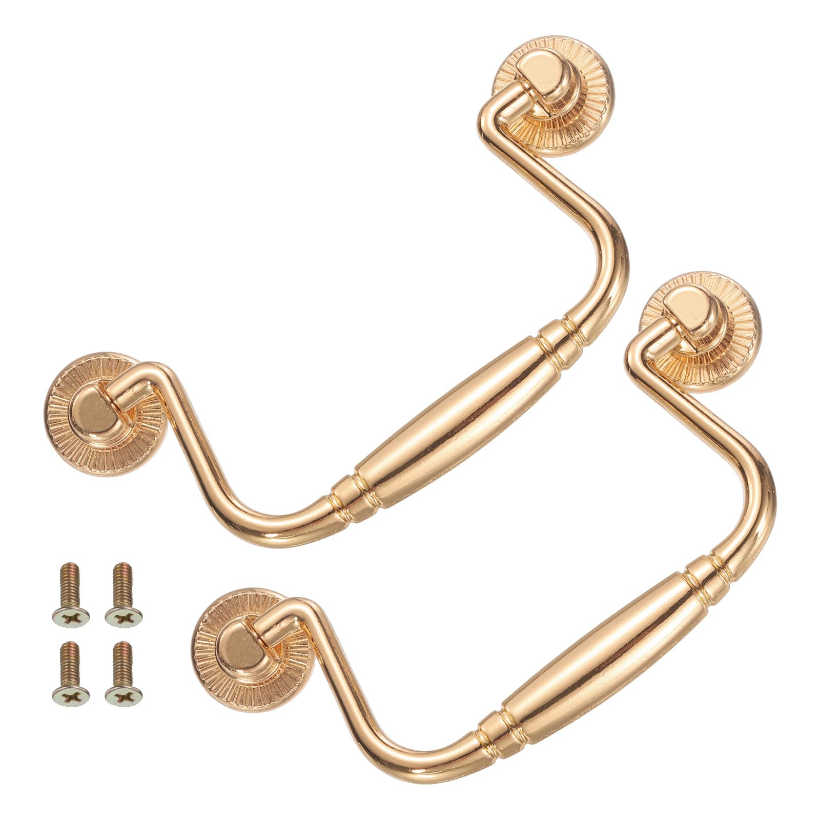 Poignée de tiroir oscillante 81mm entraxe champagne doré x2