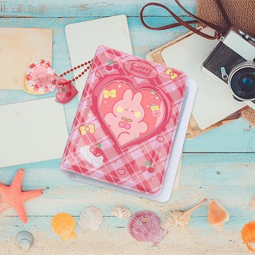 Miniatura 7 de Windspeed - Mini libro de soporte para tarjeta fotográfica Kpop, de 3 pulgadas, con diseño de corazón hueco, carpeta de tarjetas fotográficas dos