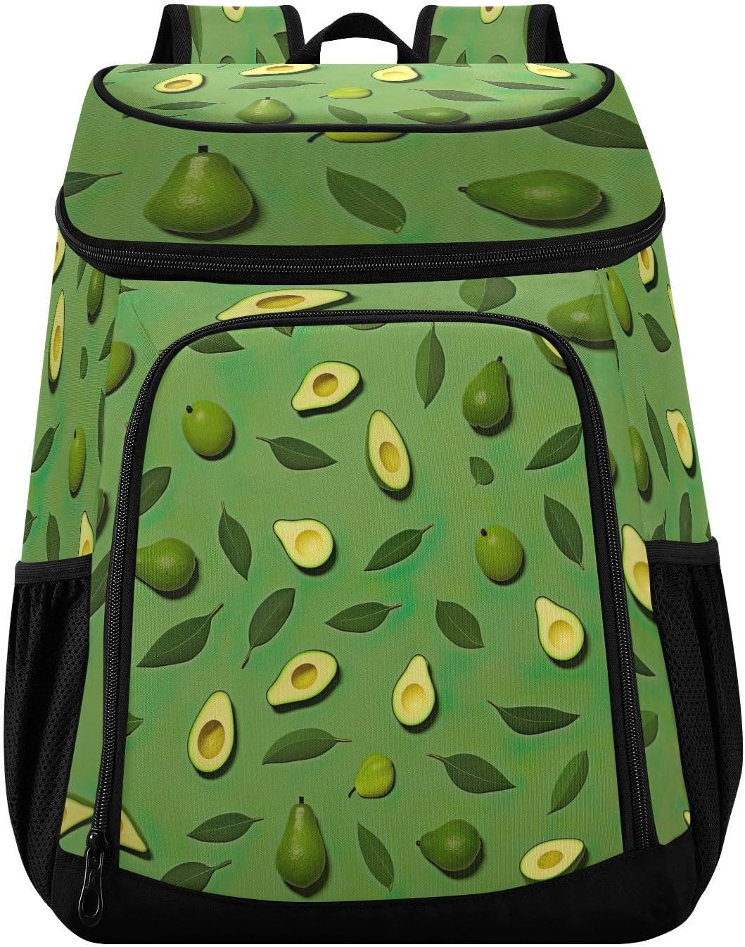 Green Avocados Pattern Cooler Backpack 36 Cans Leakproof Waterproof Backpack Cooler Bag Beach Accessories for Women and Men Travel Camping Fishing Backpack