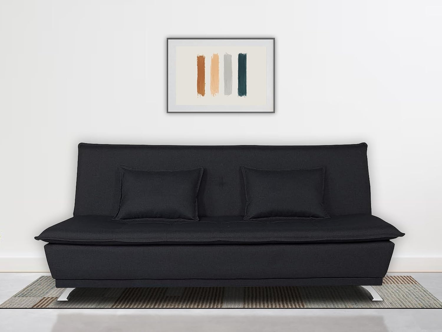 Adorn India Arden 4 Seater Sofa Cum Bed 4 x 6 (Black) (3 Year Warranty) Adorn India Arden 4 Seater Sofa Cum Bed 4 x 6 (Black) (3 Year Warranty)