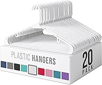 Vista 7 de Perchas de plástico para ropa, paquete de 20 unidades, ganchos de plástico color aguamarina, son perfectas para colgar abrigos y ahorrar espacio