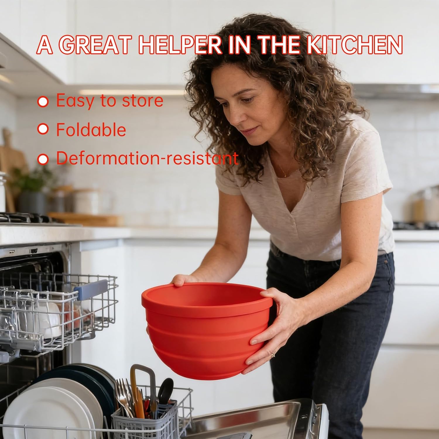 3Pcs Silicone Bowl Liners with Lids for KitchenAid 5QT Tilt‑Head Stand Mixer, Collapsible Thick Food‑Grade Mixing Bowl Insert, Heat Resistant, Non‑Stick, Dishwasher Safe Reusable Mixer Accessories