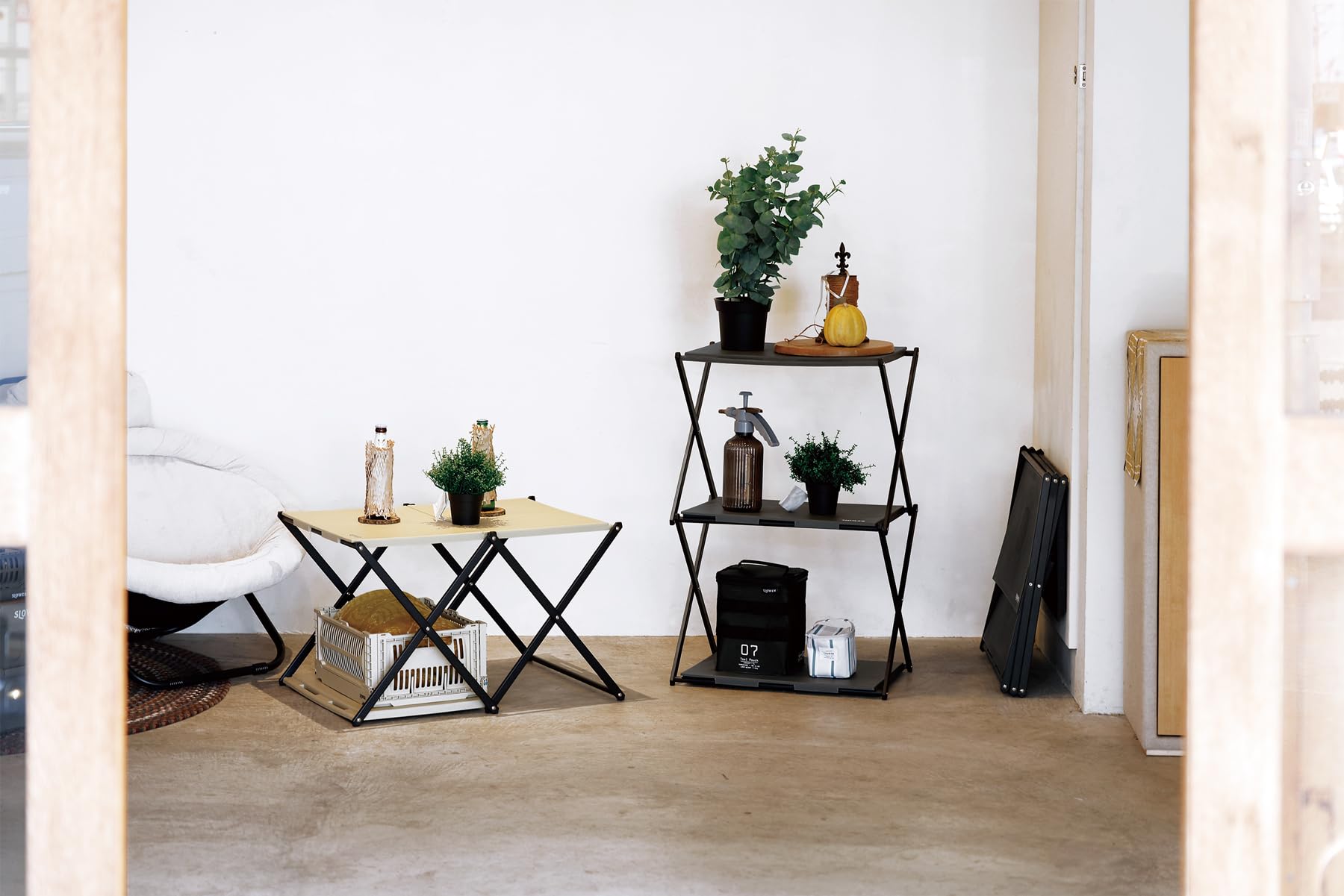 Amazon.co.jp: SLOWER 収納ラック 3段 横置き テーブル 2way