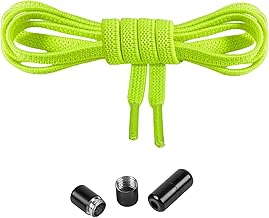 Mount Swiss - Flat Elastic Laces with Metal Capsules, No Tie Laces, Quick Lacing System - 120 cm Individually Shortened - for Trainers, Running Shoes, Sports Shoes