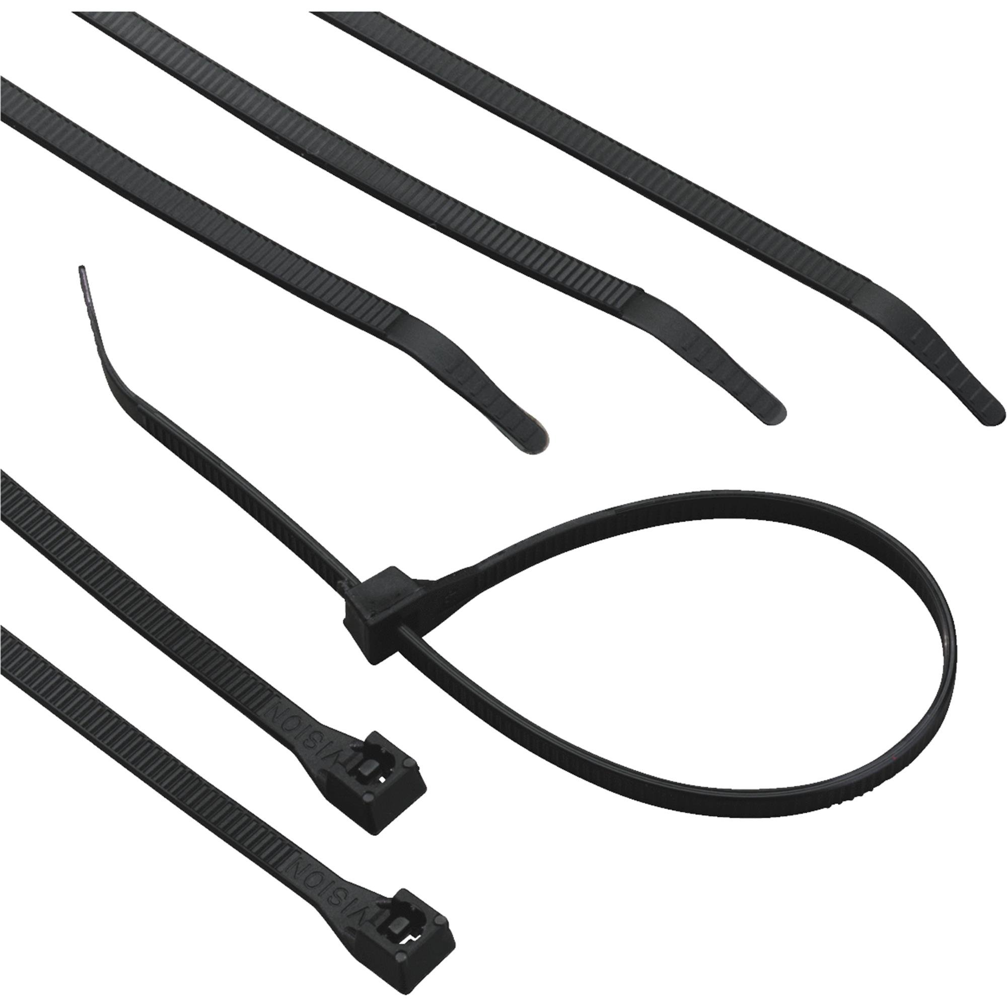 Cable Ties, Black Nylon, 11-In., 8-Pk.