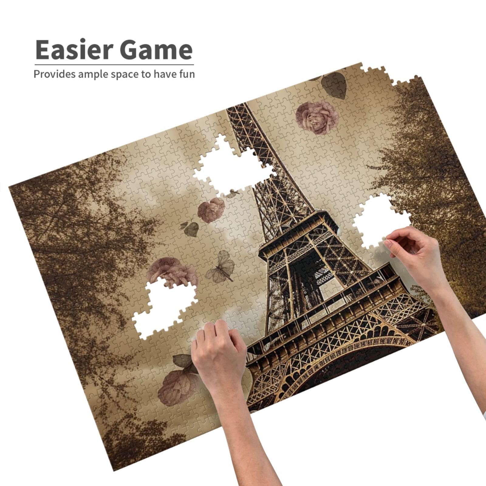 1000 Teile Holzpuzzle Paris Aquarell - Premium Puzzle Für Erwachsene