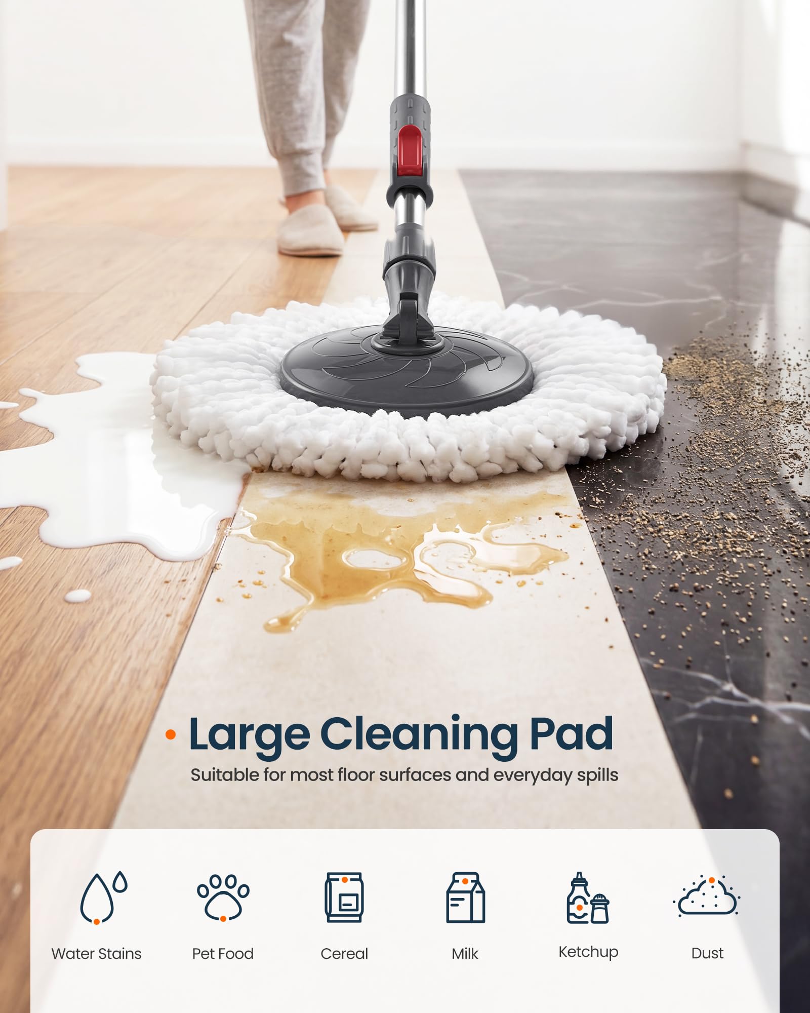 SONGMICS Spin Mop & Bucket - Clean & Fresh! -7