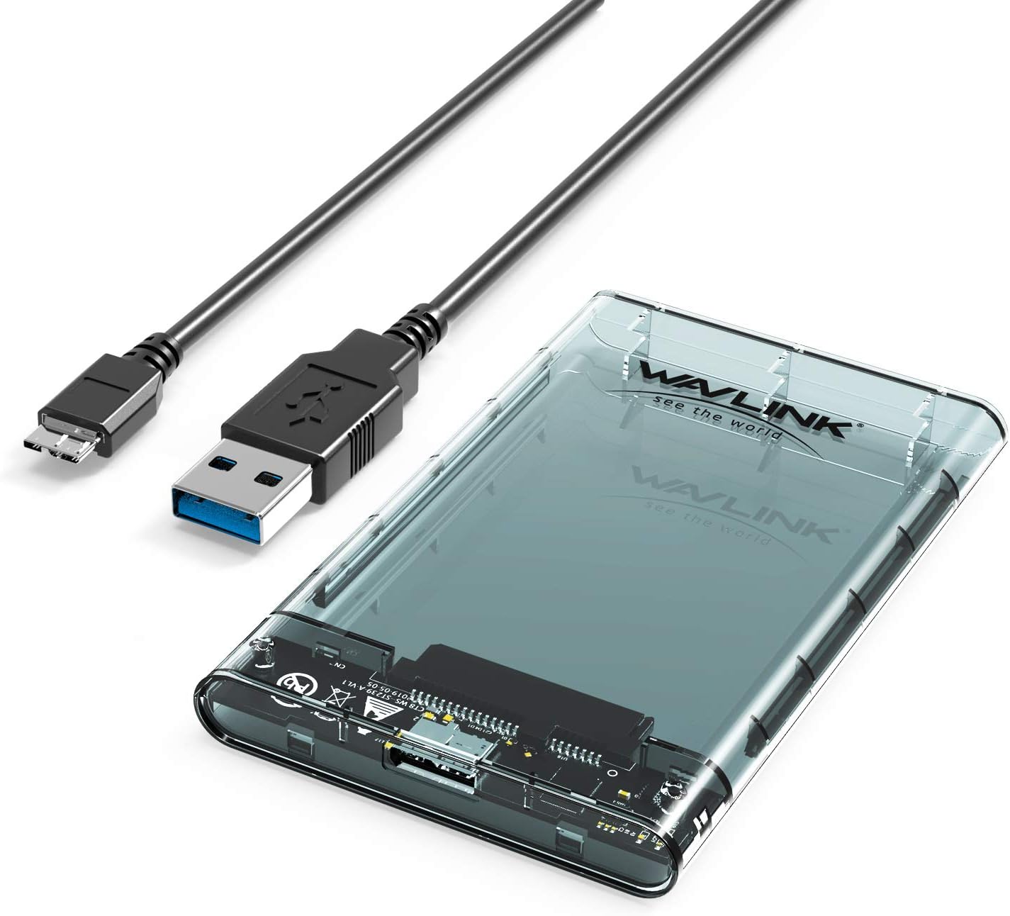 WAVLINK USB 3.0 to SATA External Hard Drive Enclosure for 2.5 inch 5mm/7mm/9.5mm SATA I/II/III HDD/SSD Support UASP Function, Max 4TB Tool-Free Design: Computers & Accessories