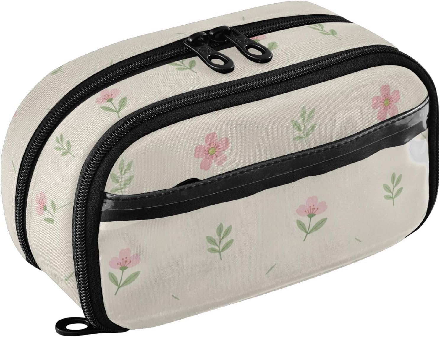 Yuiboo Cream Tiny Floral Sprigs Multi-Slot Stationery Organizer Portable Large Capacity Tear Resistant Back To School Supplies