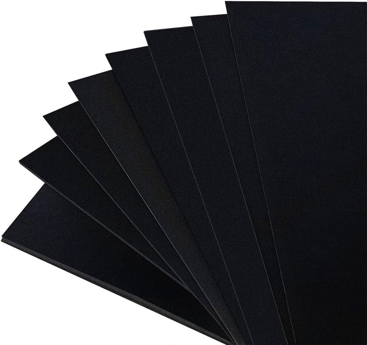Matte Schwarze Kunststoffplatten 300x300 mm, 10er Pack, Starre Matte PP-Platten für Lasercutting, Basteln, Heimwerken und Prototyping, 2mm, 2mm