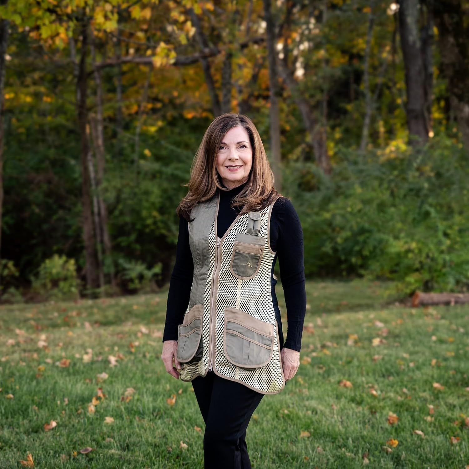 Wild Hare Shooting Gear Womens Comfort Fit Mesh Vest, Sage and Khaki