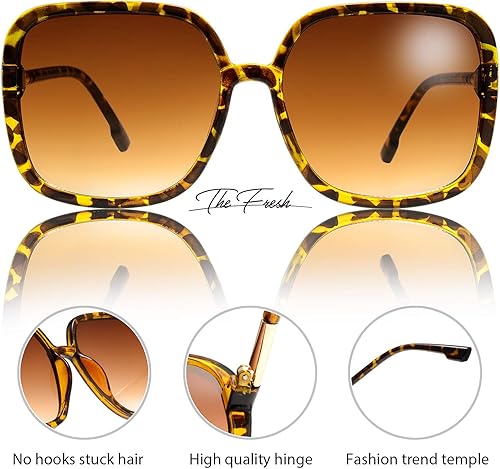Miniatura 4 de The Fresh Gafas de sol de moda cuadradas oversized Jackie O Cat Eye híbridas mariposa para mujeres - Empaque exquisito