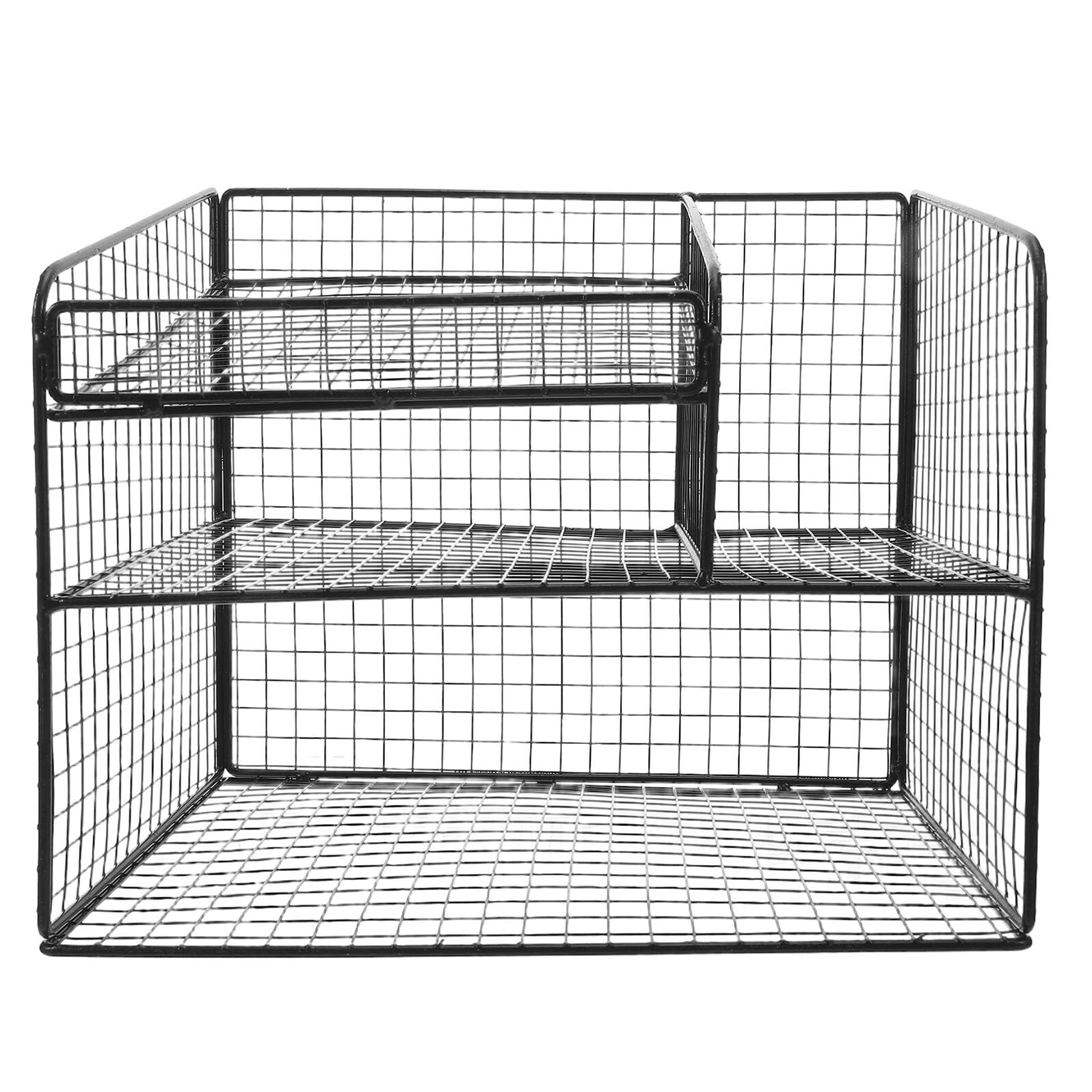 Artibetter Rack de stockage téléphonique plateau de document phone stand for desk bac à lettre rack de documents Organisateur de bureau organisateur de fichiers de bureau bac à fichier Black