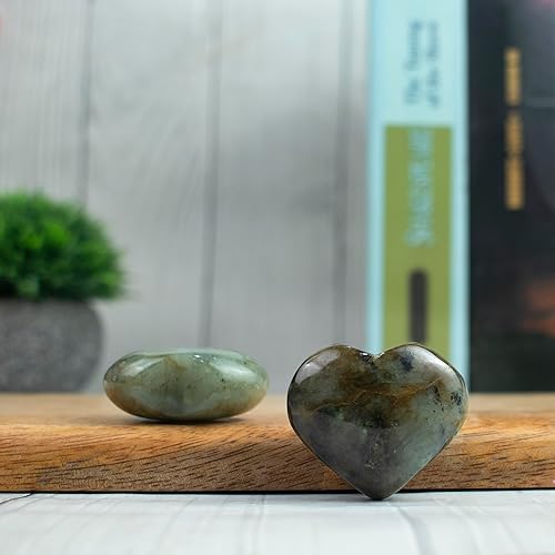 Miniatura 6 de ZAICUS Piedra de corazón pulida amatista de 1.969 in, piedras de amor de corazón de bolsillo curativo de palma de cristal para colección de ropa,