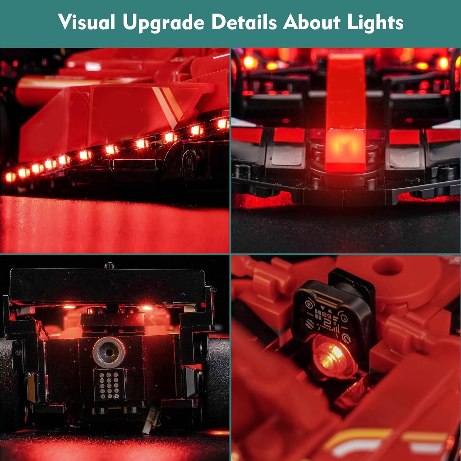 LocoLee Light kit Compatible with Lego 77242 Ferrari SF-24 F1 Race Car - No Model Only Light, LED Lighting Accessories Compatible with Lego Ferrari SF-24 77242