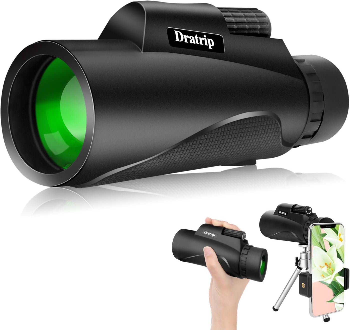 Monocular Telescope, 12X50 High Power HD Monocular with Smartphone Holder & Tripod, Waterproof Monocular with Durable and Clear FMC BAK4 Prism for Bird Watching, Camping, Hiking, Match - [2019 Newest]