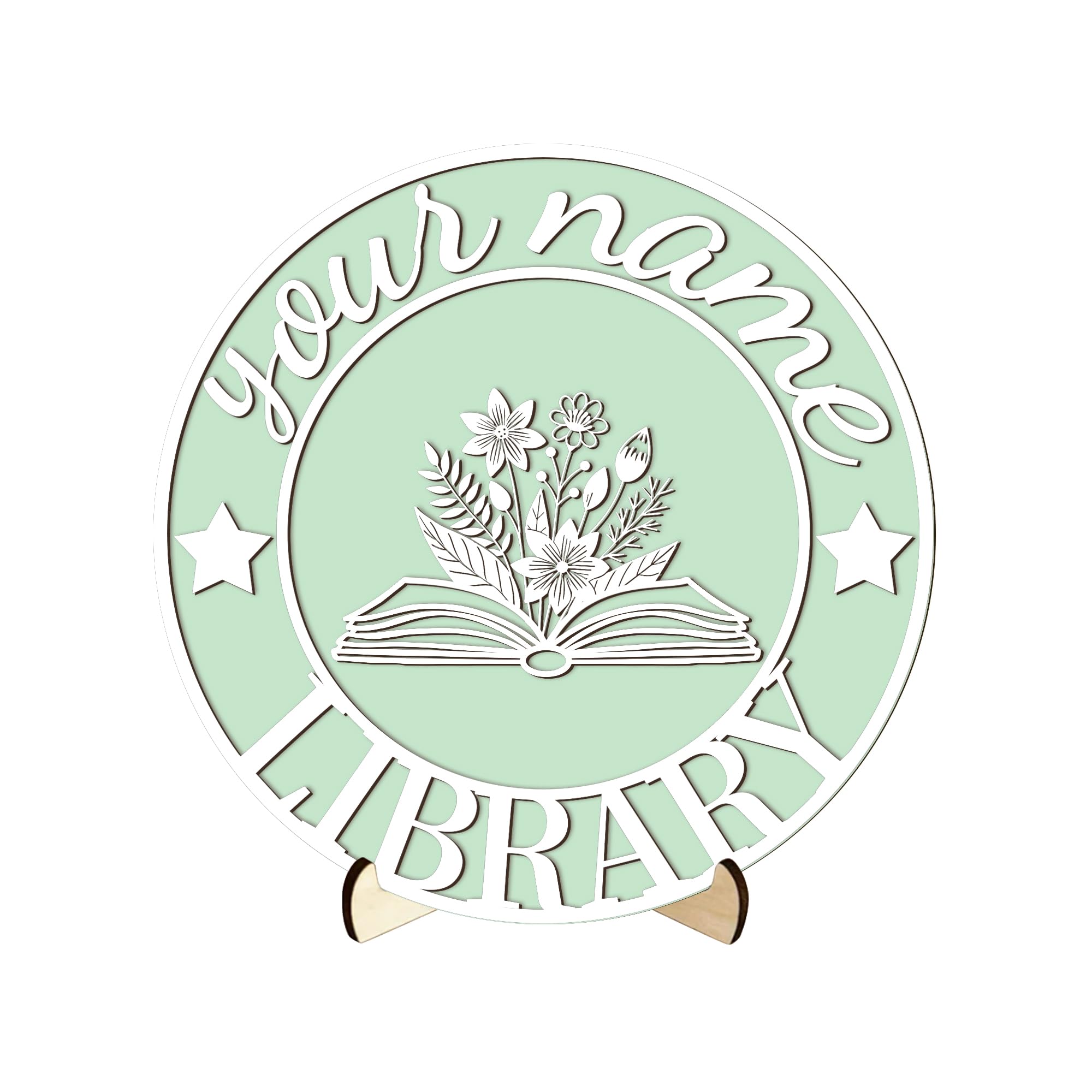 Personalized Library Sign,Custom Book Shelf Decor Bookish Home Decor Bookshelf Sign for Book Nook,Gift for Women Friends Book Lovers Readers