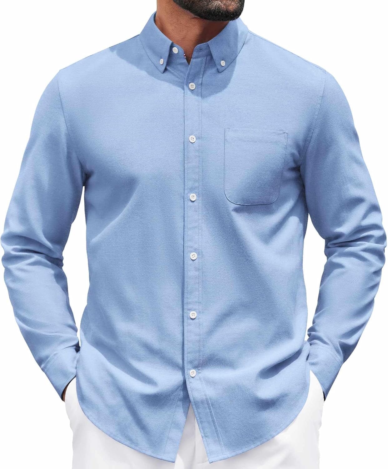 COOFANDY Mens Long Sleeve Button Down Shirt Casual Untucked Shirts for Men Oxford Dress Shirts