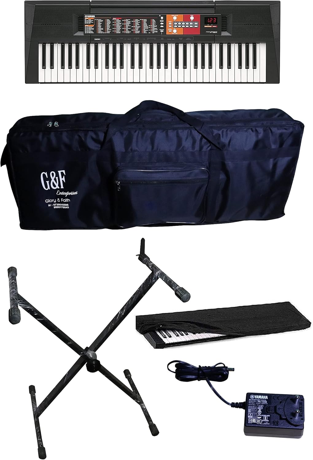 Yamaha PSRF51 Portable 61Keys Keyboard With Gig Bag