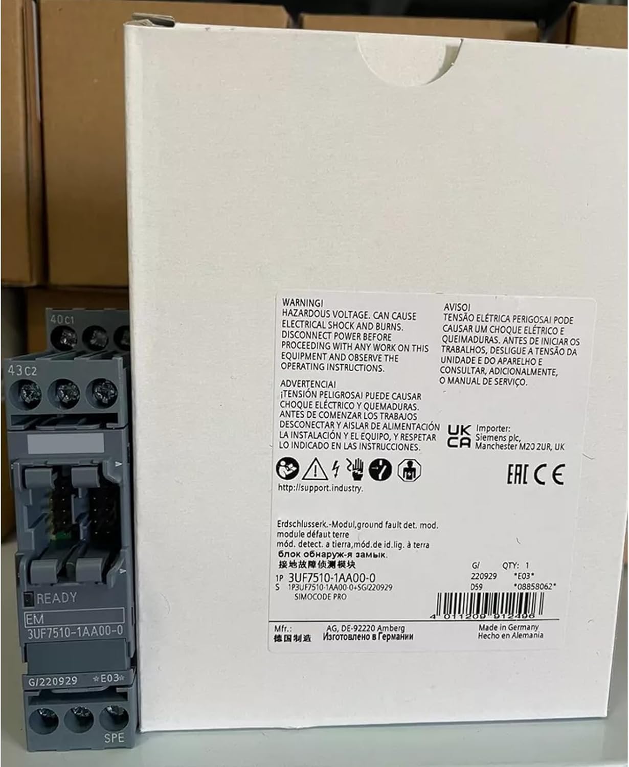 Modulo di rilevamento guasto a Terra 3UF7510-1AA00-0 3UF75101AA000 Sigillato in Scatola 1 Anno Garanzia