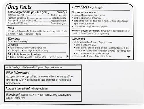 Miniatura 9 de Cicatricure Ungüento antibiótico triple para heridas abiertas con alivio del dolor, primeros auxilios antibacteriano para prevenir infecciones y