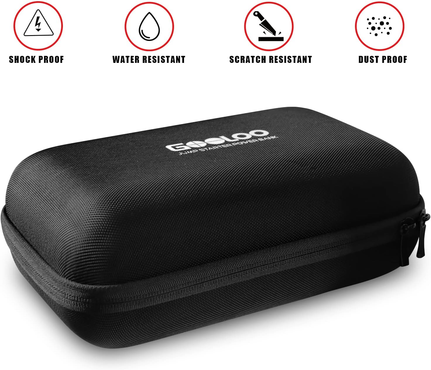 GOOLOO EVA Protective Case for GT1500 12V Jump Starter Car Gadgets Tool Storage Box （for GT1500 Only）