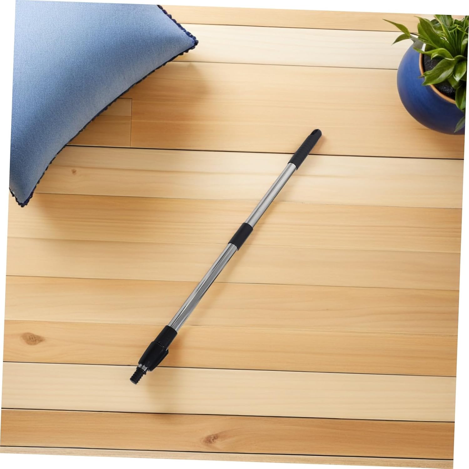 2 Sets Stainless Steel Threaded Mop Handles Extendable Replacement Poles with Stable Thread Connection Heavy Duty Telescopic Mop Rods for Home and Commercial Cleaning