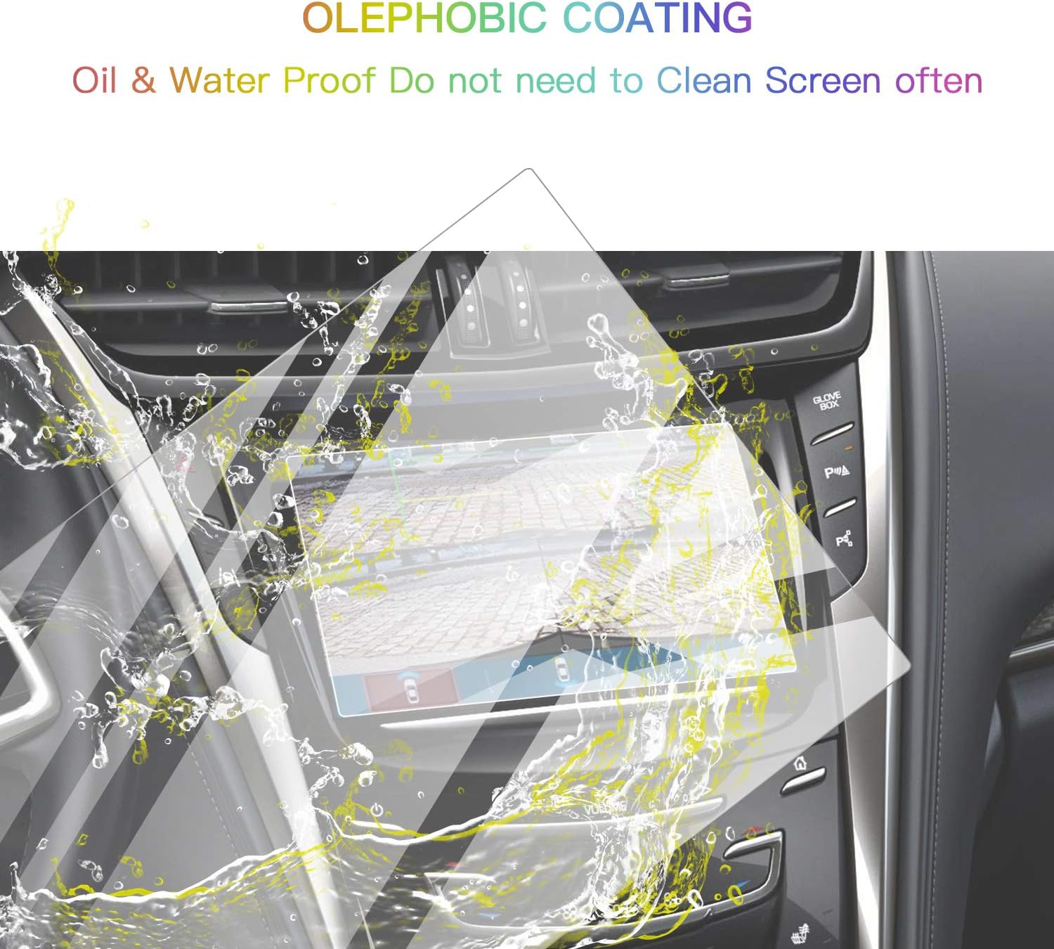 screen protector foils for 2015 2019 cadillac cts cue infotainment interface 8in navigation display tempered glass 9h hardness anti glare scratch hd