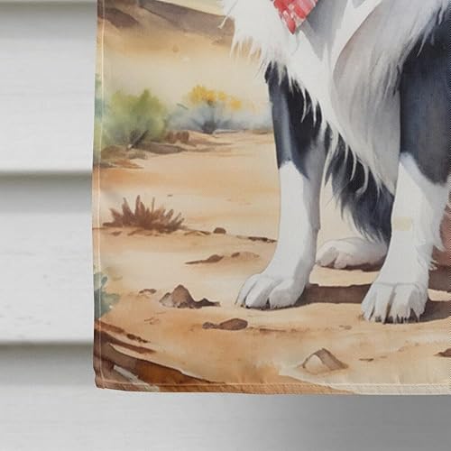 Miniatura 4 de Caroline's Treasures DAC5857CHF Border Collie Cowboy Welcome House Flag Large Porch Sleeve Pole Decorative Outside Yard Banner Artwork Wall Hanging,