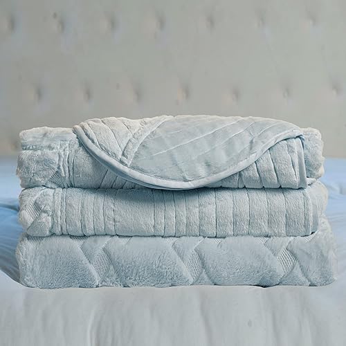 Miniatura 6 de BNF Home, juego de cubrecama de piel sintética estilo tatami (4 piezas), Poliéster & Mezcla de poliéster, gris, King