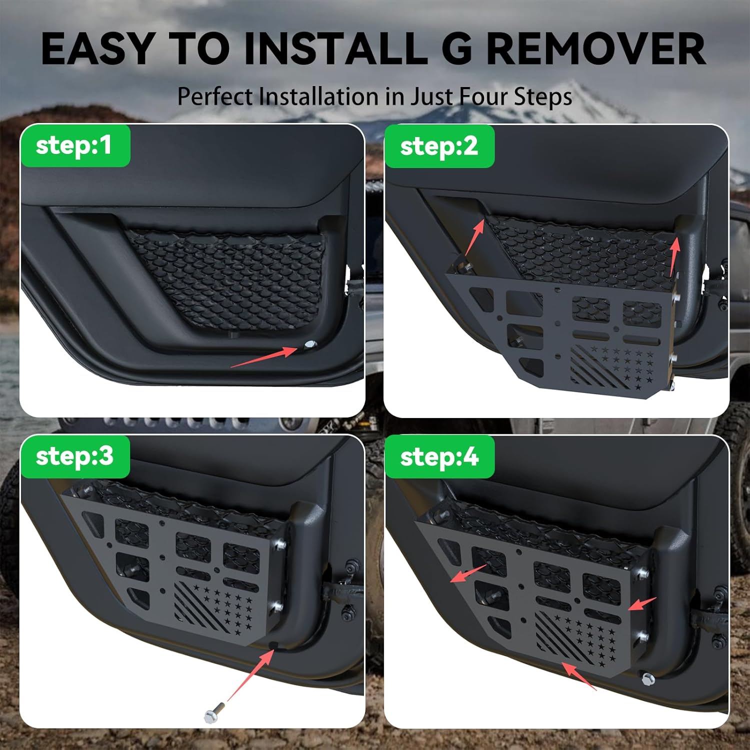 MusixiA Upgraded Metal Rear Door Storage Box Pockets for 2007-2018 Jeep Wrangler JK JKU, Adjustable Interior Door Storage Expansion Accessories 2PCS