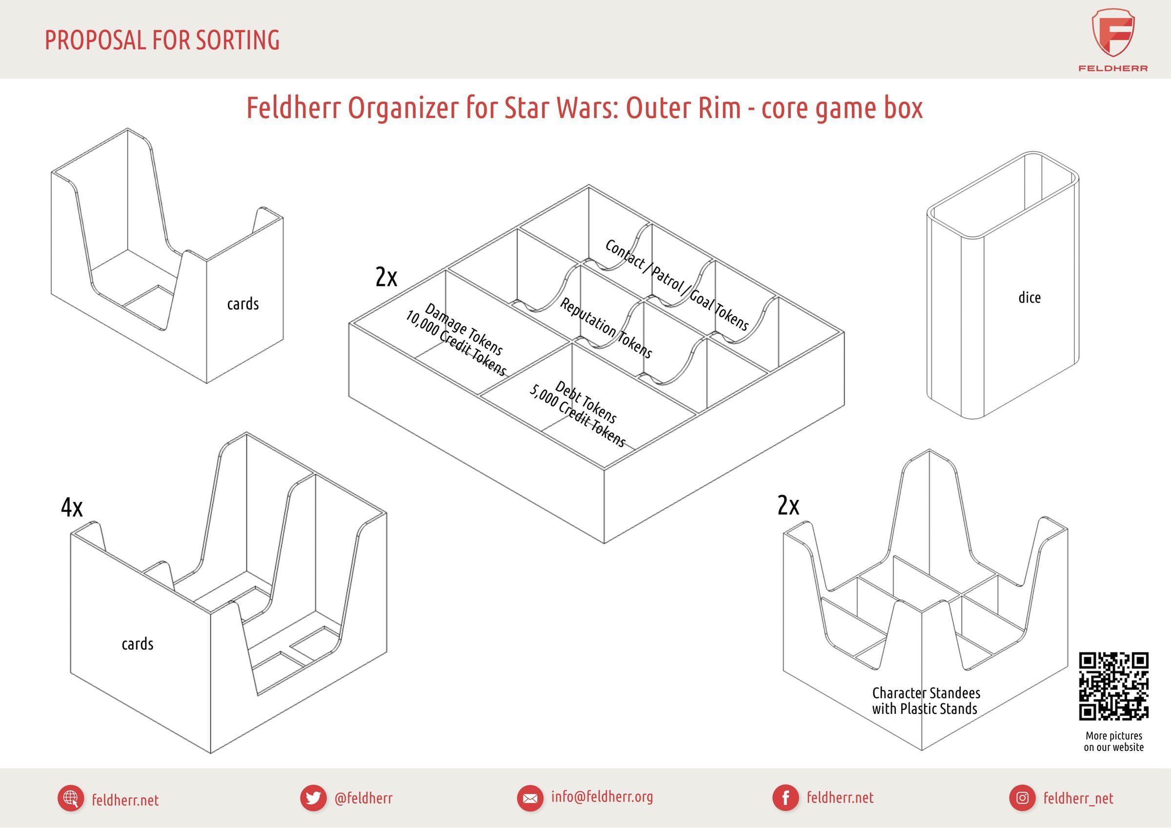 Feldherr Organizer kompatybilny z grą Star Wars: Outer Rim - pudełko do gry podstawowej