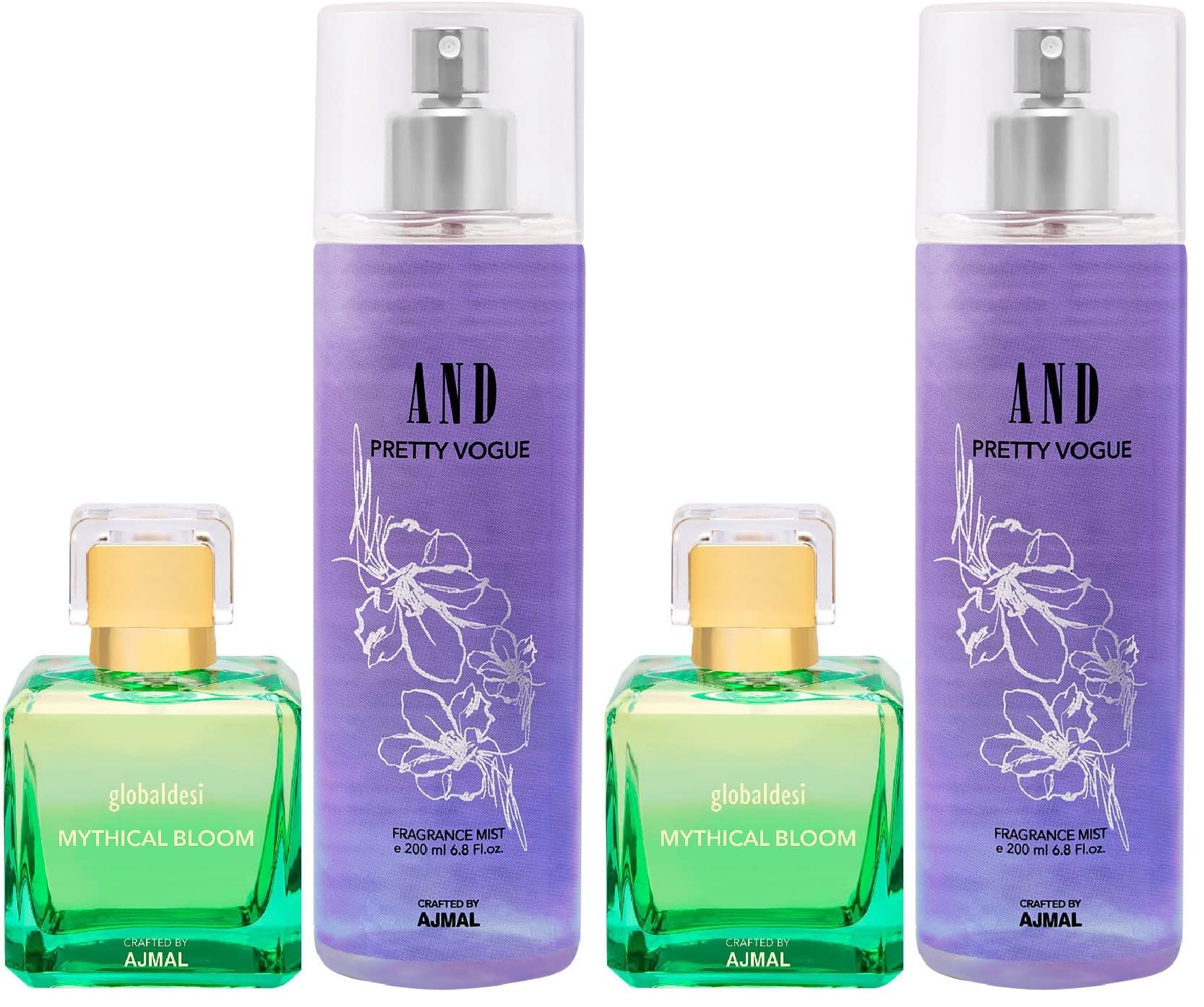 Global Mythical Bloom Trance EDP 50ML & AND Pretty Vogue Body Mist 200ML (Pack of 2)-image-40