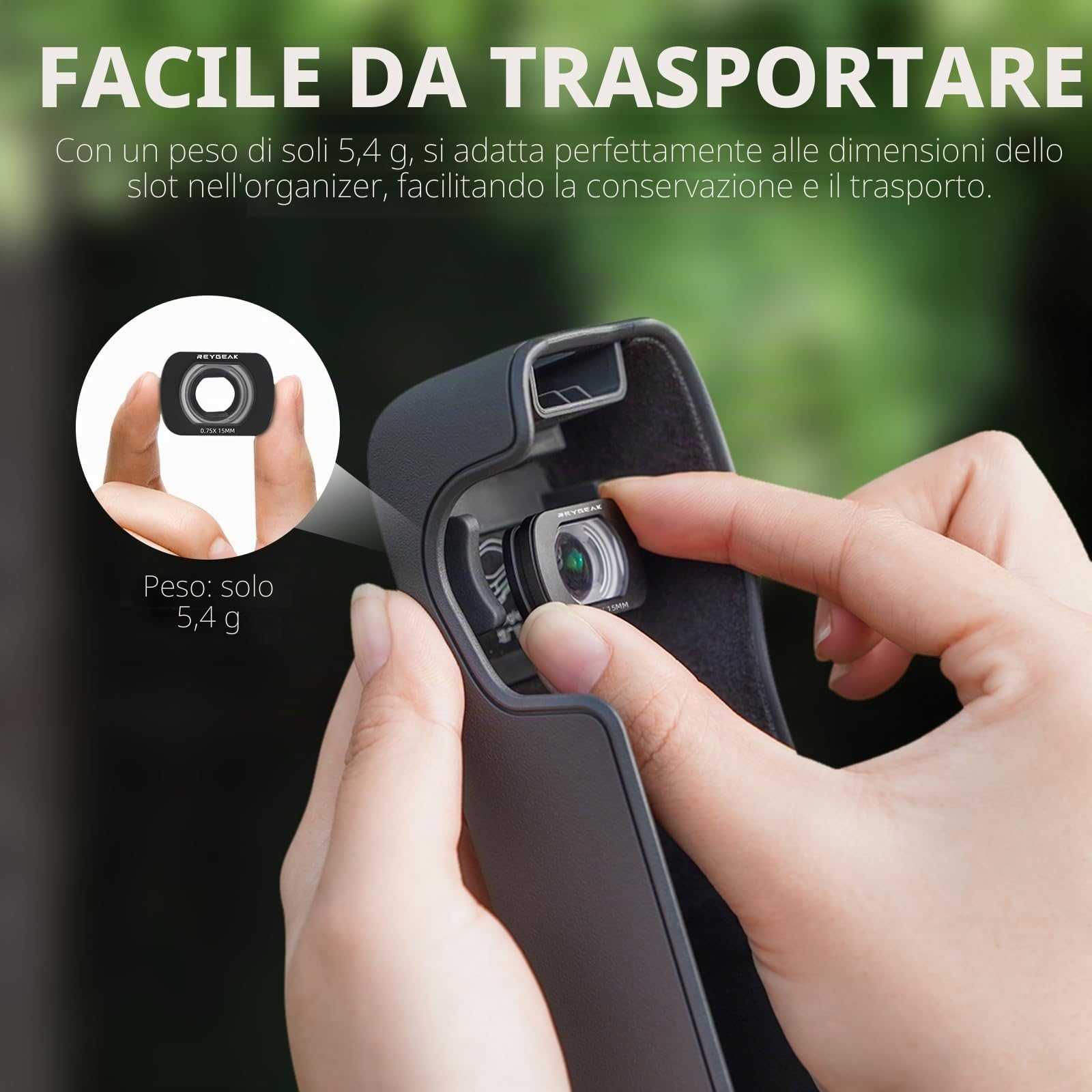 REYGEAK Obiettivo grandangolare compatibile con Osmo Pocket 3, lente di design magnetica per DJI Osmo Pocket 3