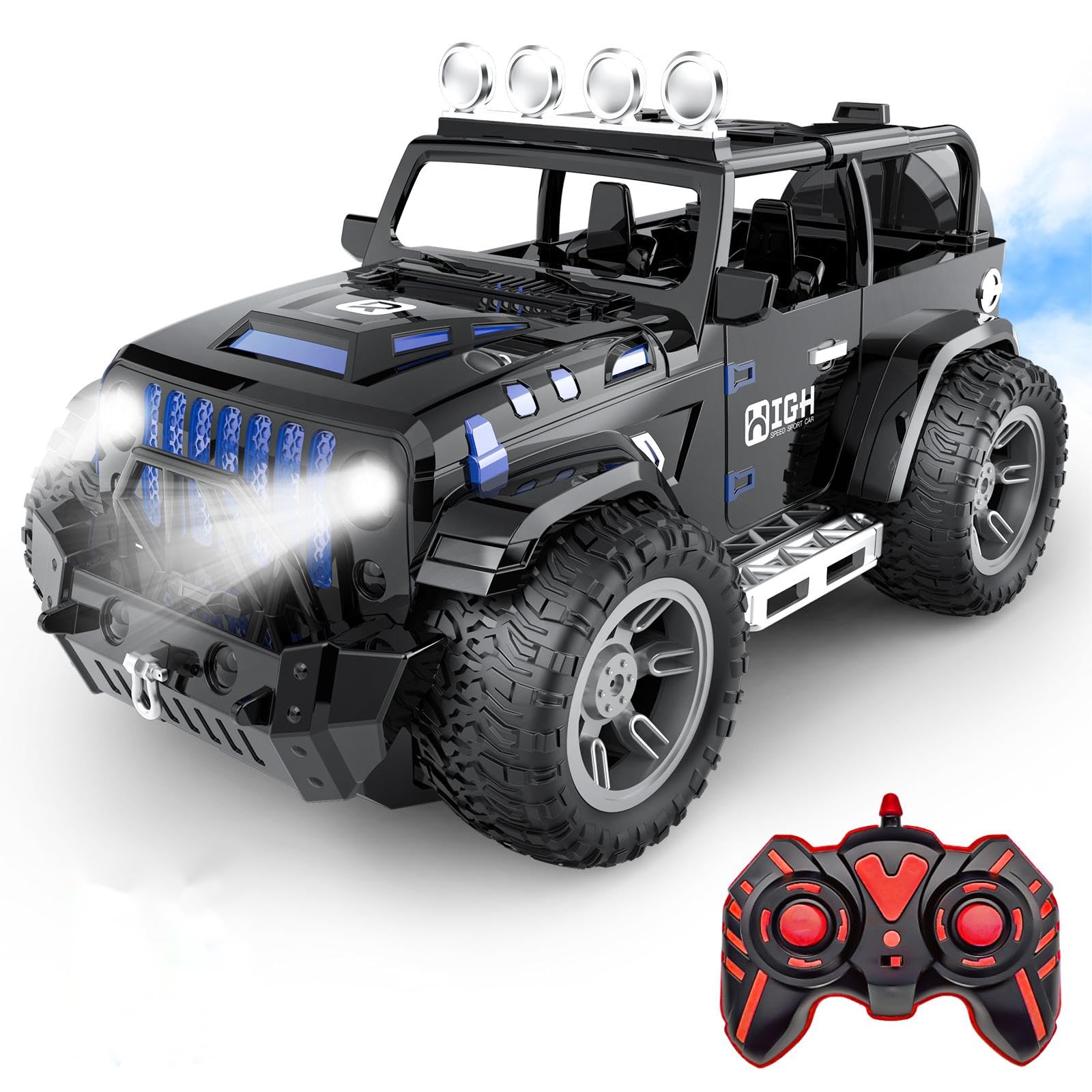 Amazon.co.jp: ラジコンカー 子供向け 1/16 オフロード 70分走行 LED