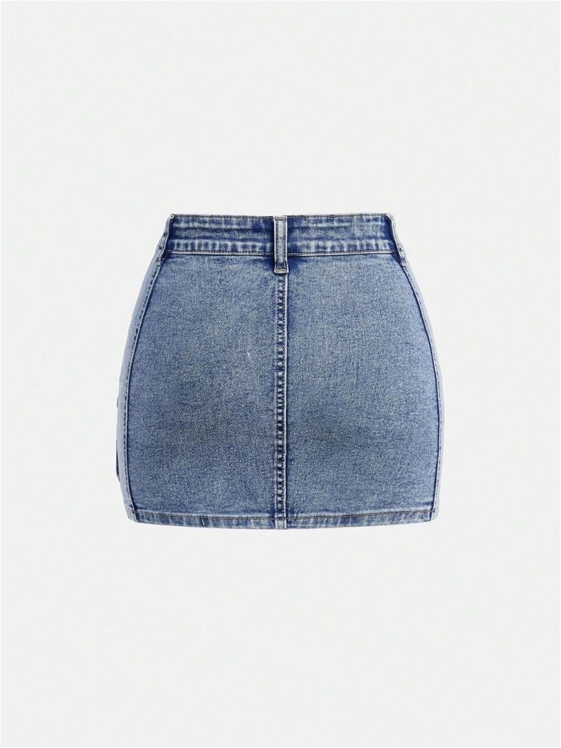 GORGLITTER Girl's Jean Denim Skirts Cute High Waisted Button Zipper Fly Flap Pocket Cargo Bodycon Mini Short Skirt Outfits - Image 2