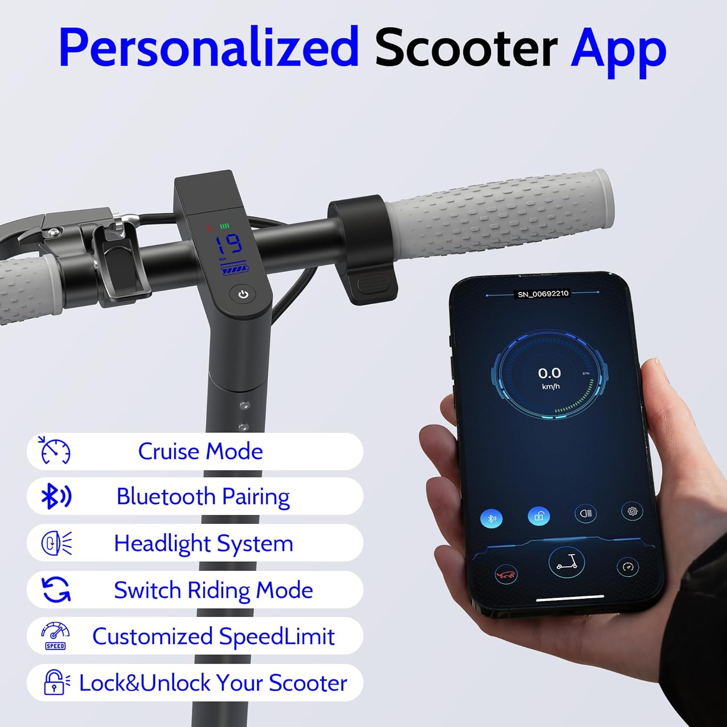 NAVIC Electric Scooter with Dual Suspension, 8.5”/10" Tires, 350W/500W Motor, 19/22 Mph, Max 22/25/27/49Miles Range, Foldable E Scooter for Adults with Braking, App Control