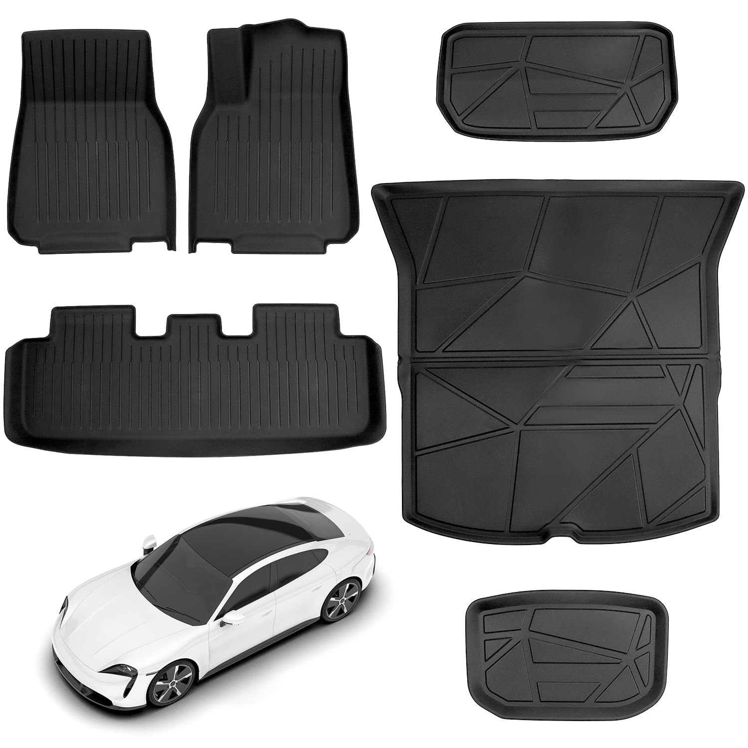 Tappetini Auto Tesla Model Y 2020-2024, Set Completo 6 Pezzi In XPE Impermeabile, Sottile E Antiscivolo, Accessori Interni Premium Per Tutte Le Stagioni