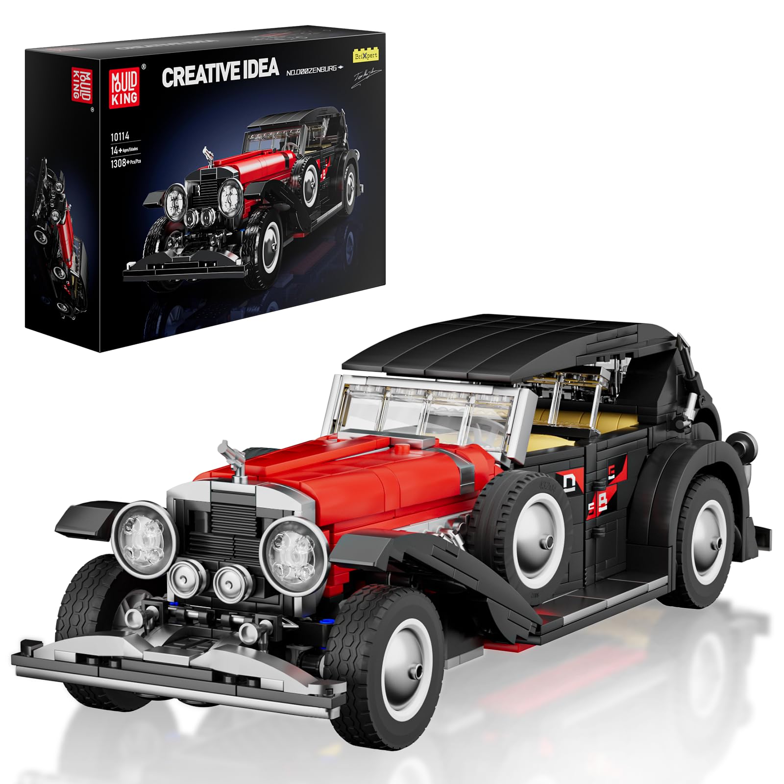 Mould King Tecnología Coche Clásico Modelo Bloques de Construcción DSBG Retro Lujo Kit de Montaje Bloques de Fijación Deportivo Regalo para Adultos y Adolescentes (1308 piezas)