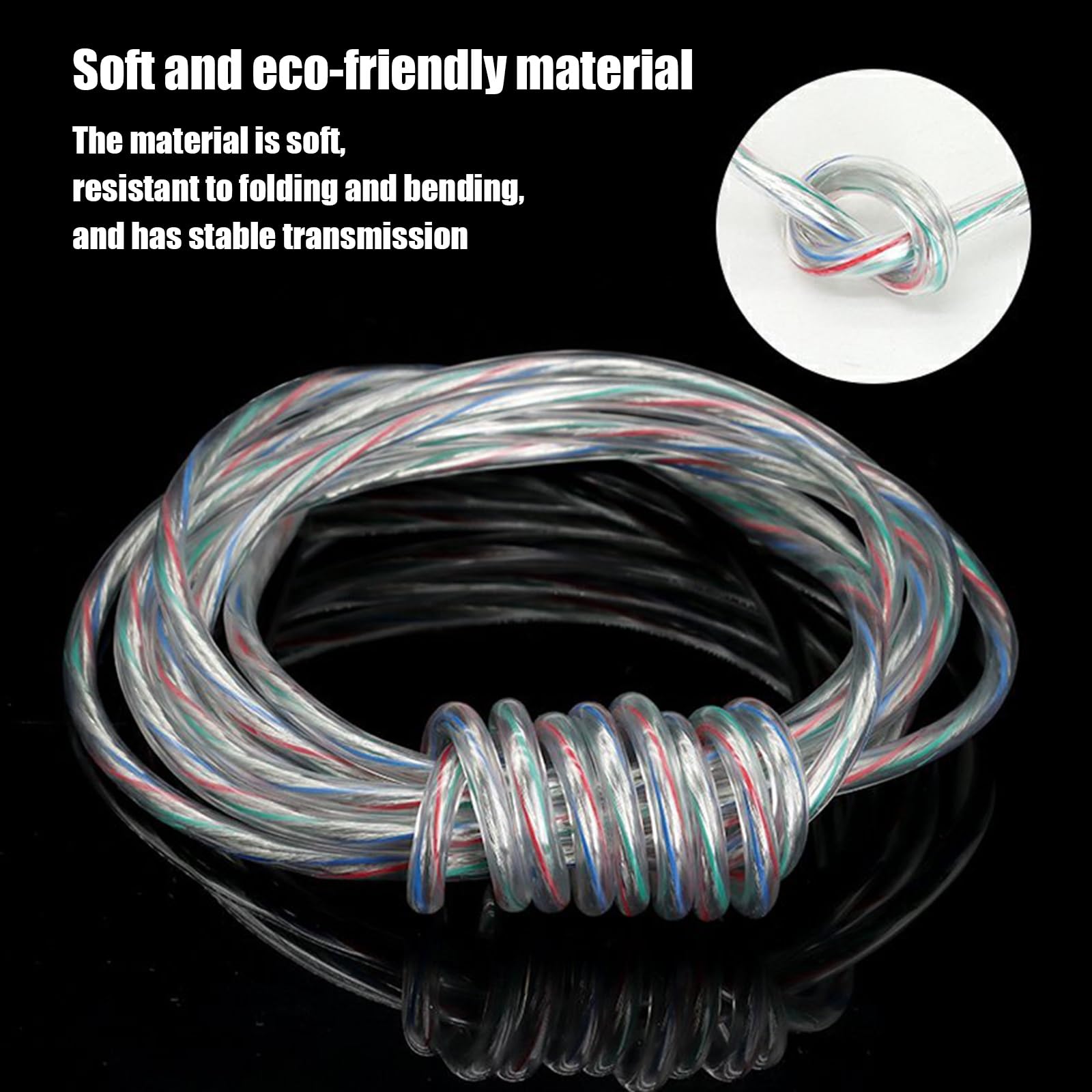 Cavo Elettrico 300V/80°C, Rame Stagnato Privo Di Ossigeno, Guaina PVC Trasparente, Flessibile 2C, Varie Misure AWG, Per LED, Robotica, Sensori Ed Elettrodomestici(100FT,18AWG)
