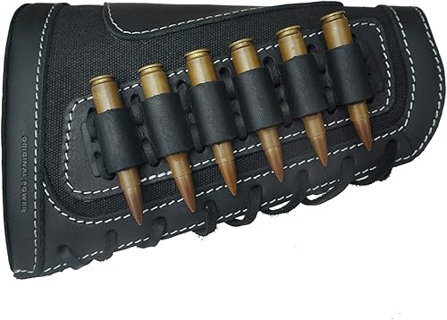 Fundas para rifles de cuero vacuno con soporte de carcasa de cartucho 30-06, .308, .223, 45-70 .410