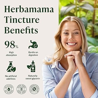 HERBAMAMA Liver Support Tincture - Vegan Liver Detox Liquid Drops with Milk Thistle, Dandelion Root & Chanca Piedra - Non-GMO, Alcohol & Sugar-Free Liquid Cleanse Supplement, 42-Day Supply