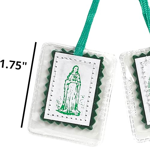 Miniatura 6 de Religious Gifts Immaculate Heart of Mary Green Laminated Scapular, 18 1/2 Inch