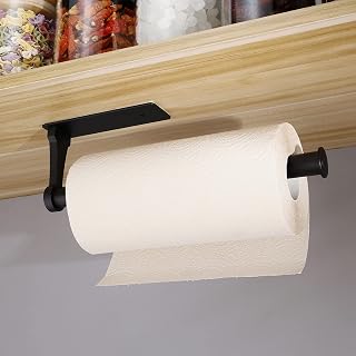 Paper Towel Holders Under Cabinet - Self Adhesive or Drilling, Wall Mount Paper Towel Roll Rack for Kitchen Bathroom SUS304 Stainless Steel