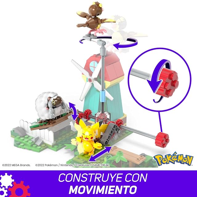 Foto 4 de 7 de MEGA Construx Pokemon Ciudad del viento, 240 bloques y juego de construcción con movimiento con Pikachu