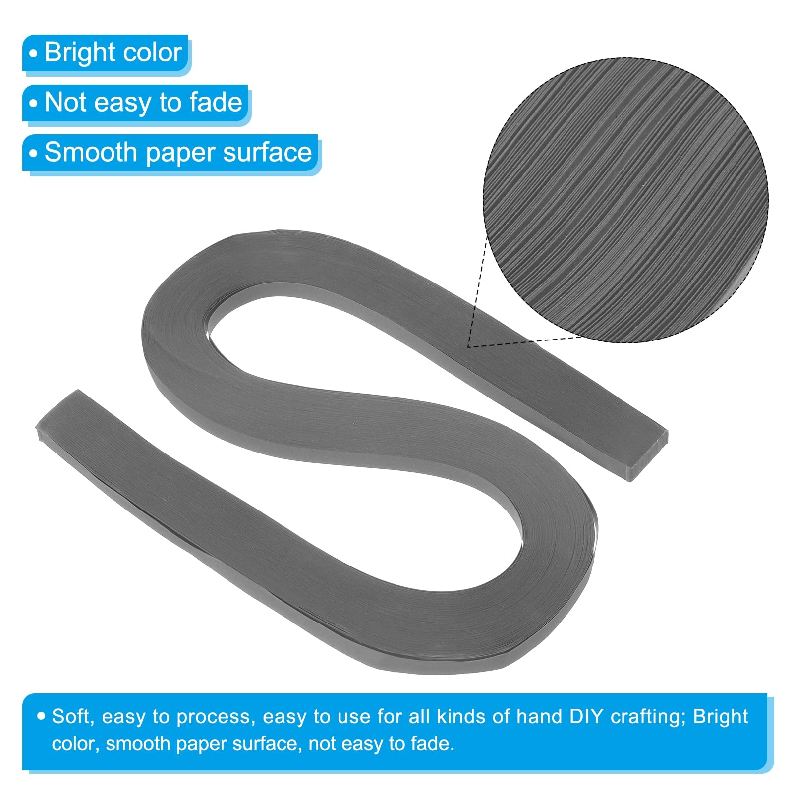 PATIKIL Quilling Strips Paper 120pcs 9/32"(7mm) 54cm Origami Paper Quilling Strip for Art DIY Hand Craft Christmas Dark Grey - Image 3
