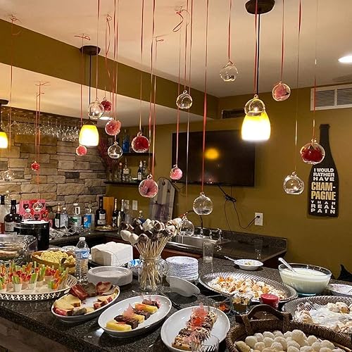 Miniatura 6 de Sziqiqi Portavelas colgantes con globos de cristal, orbes, rellenables con baratijas para adornos de boda, cumpleaños, Navidad, fiesta, centro de