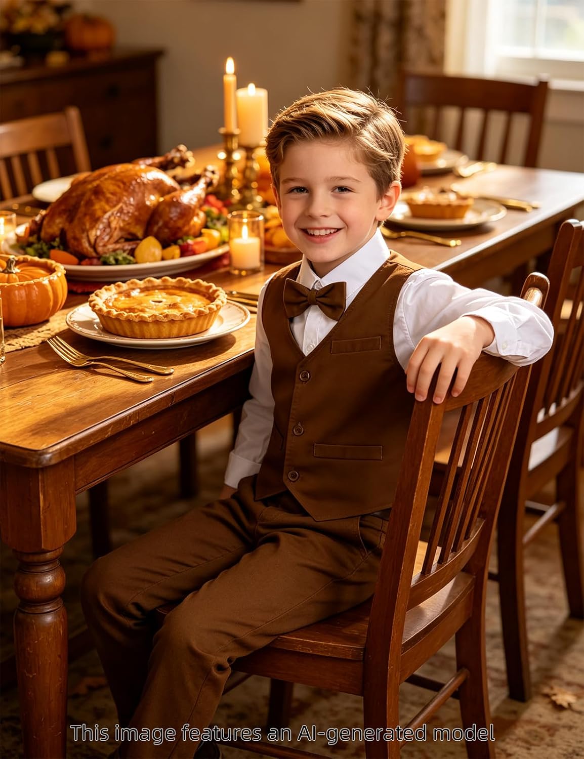A&J DESIGN Toddler Boys Formal Clothes Suspender Outfit Dress Suit 12M - 6Y