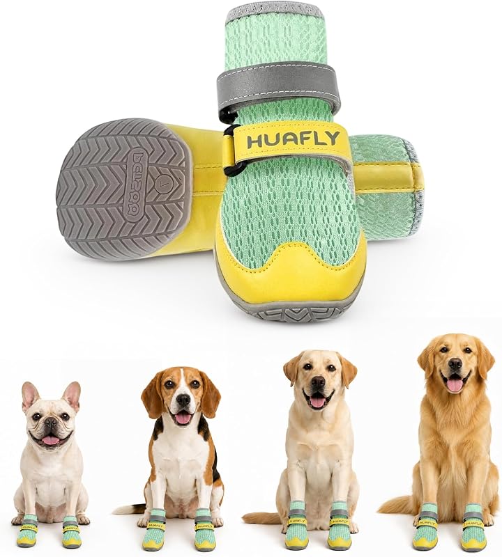 Botas para Cães Huafly com Sola Antiderrapante e Malha Respirável para Passeios, Corridas e Trilhas — WM043